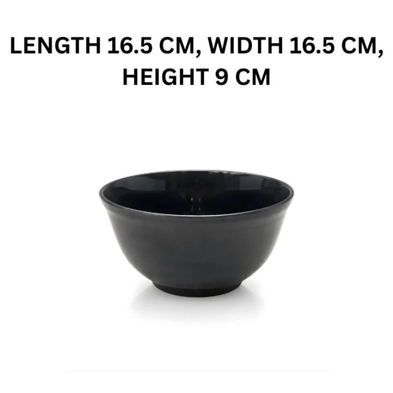 Melamine 6.5 Inch Medium Black Serving Bowl