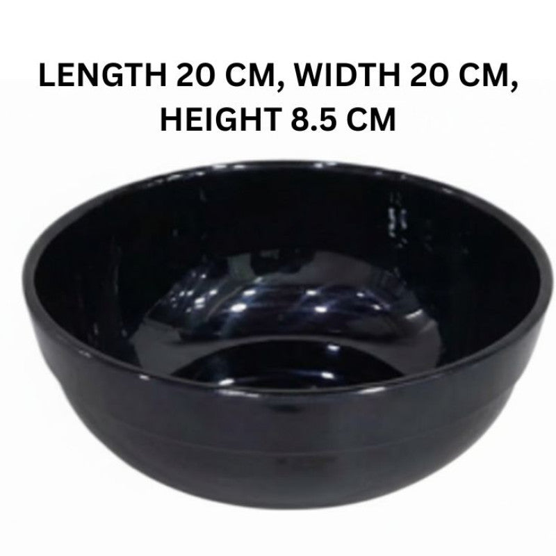 Melamine 8 Inch Black Tulip Serving Bowl