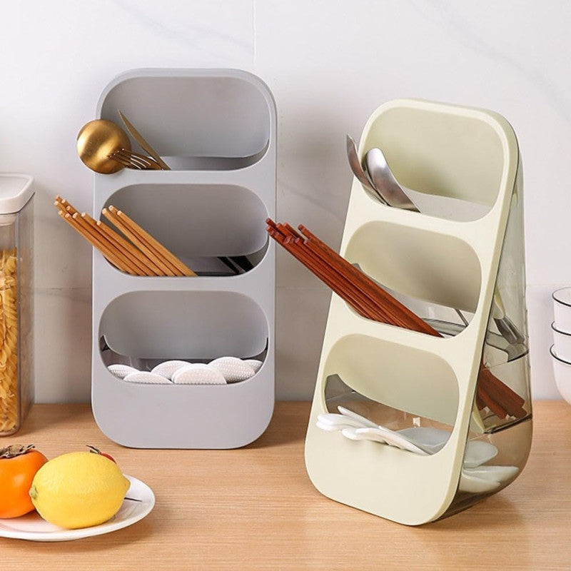 3 Tier Organizer Shelf With Multiple Compartments