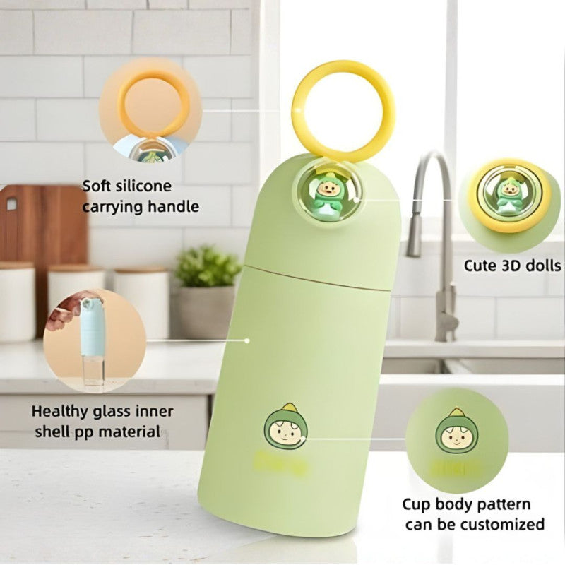 Cute Animal Glass Thermos Bottle 350ML Cosplay Water Bottle