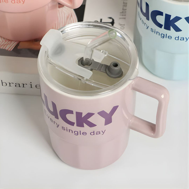 Lucky Insulated Cup With Straw 380ML