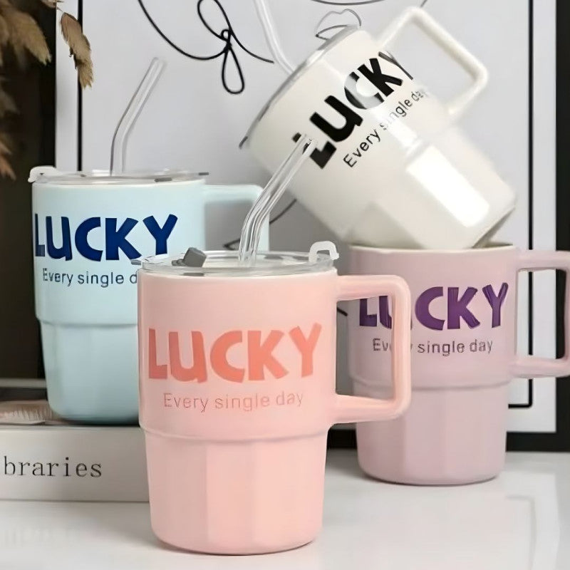 Lucky Insulated Cup With Straw 380ML