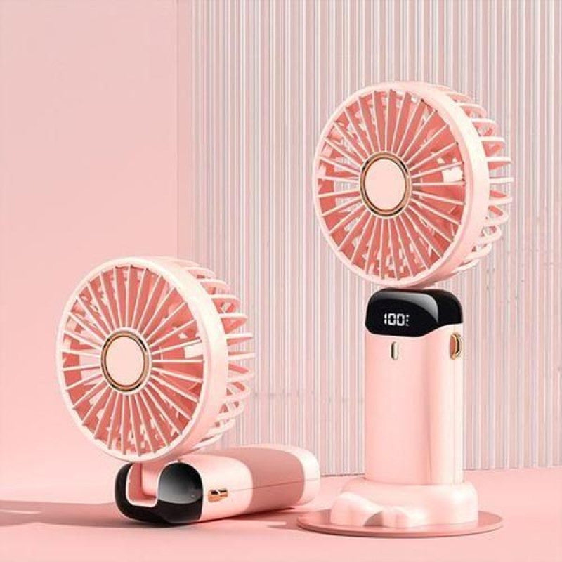 Handheld Mini Fan Foldable Neck Hanging USB Rechargeable Fan