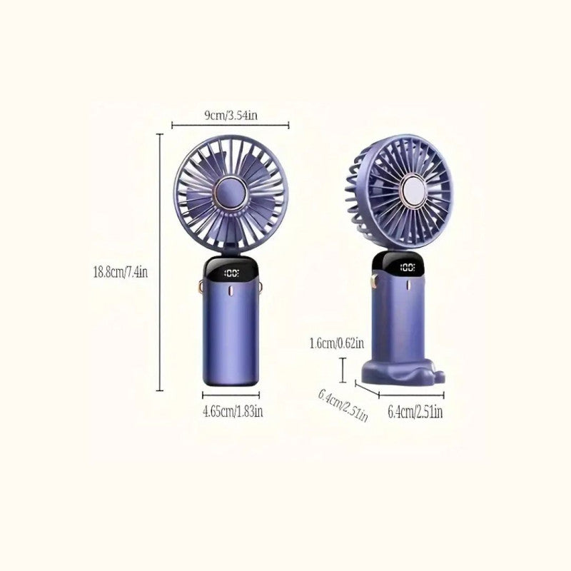 Handheld Mini Fan Foldable Neck Hanging USB Rechargeable Fan