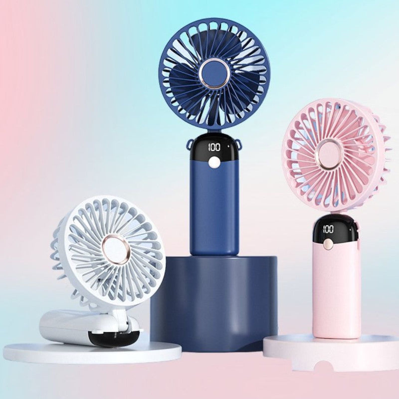 Handheld Mini Fan Foldable Neck Hanging USB Rechargeable Fan