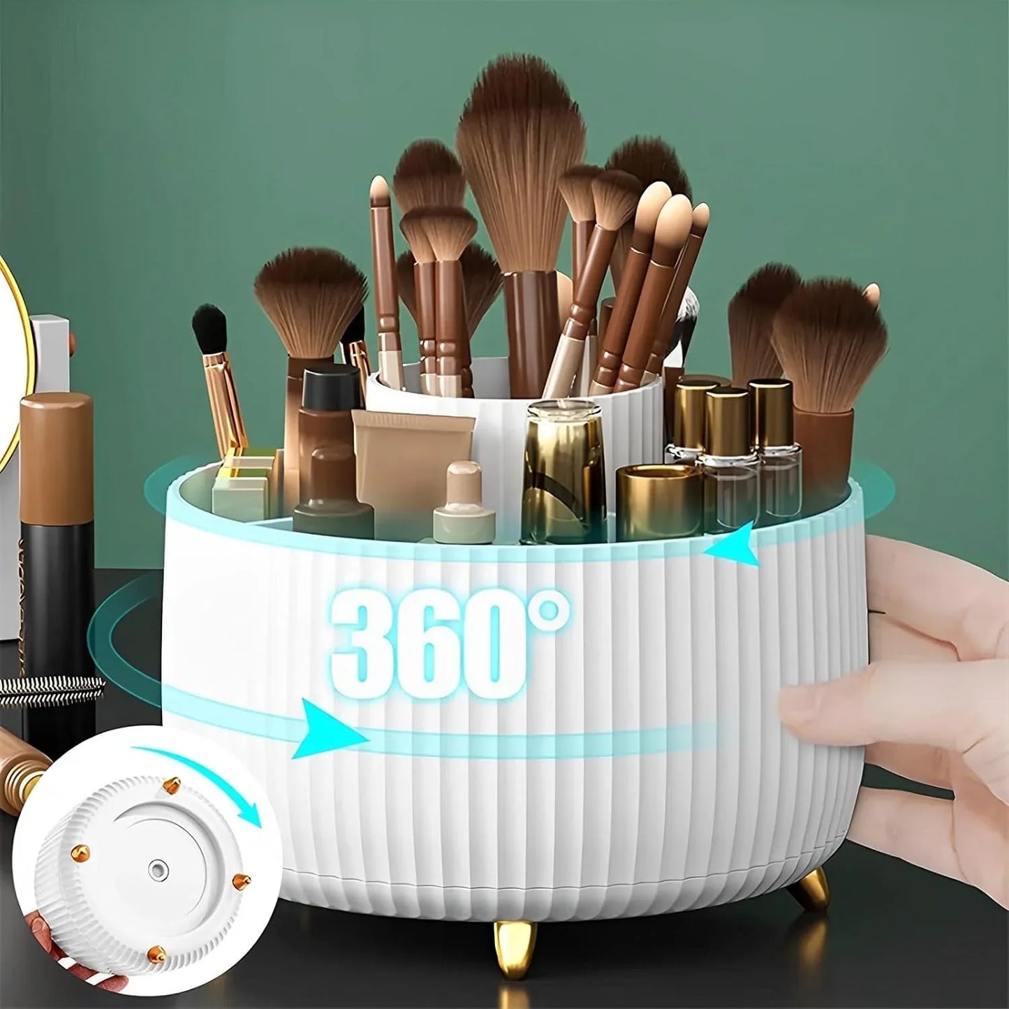 Rotatable Plastic Makeup Storage Organizer 360° Cosmetic Organizer