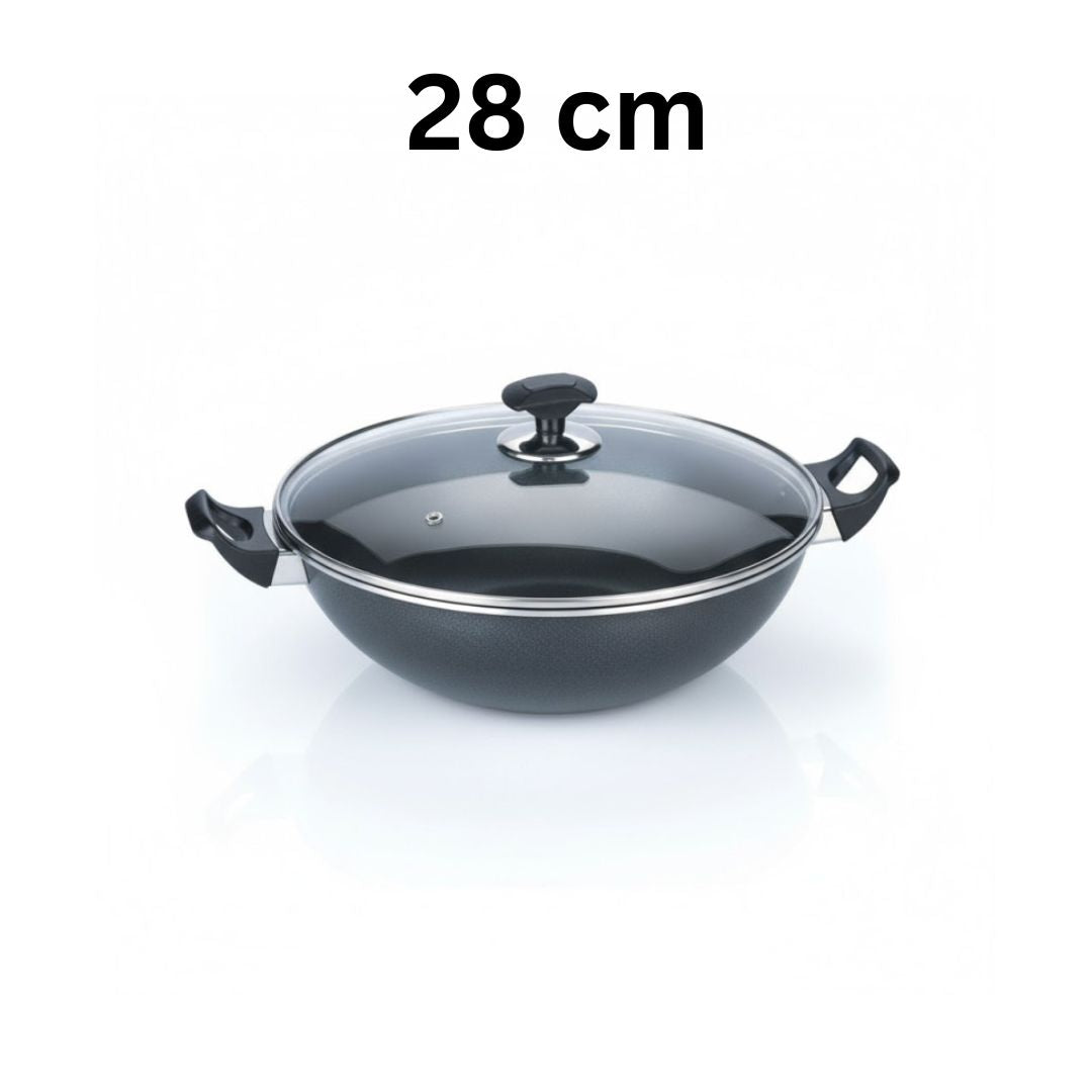 Kitchen King Proto Wok Karahi with Glass Lid
