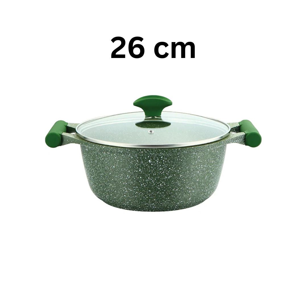 Prestige Aluminium Granite Casserole with Glass Lid 34cm