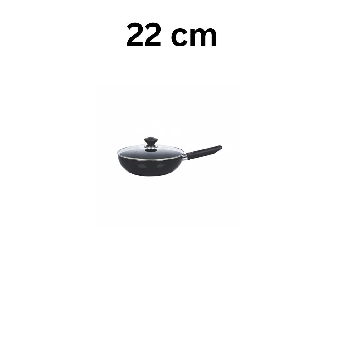 Kitchen King Imperial Wok/Karahi with Long Handle and Glass Lid