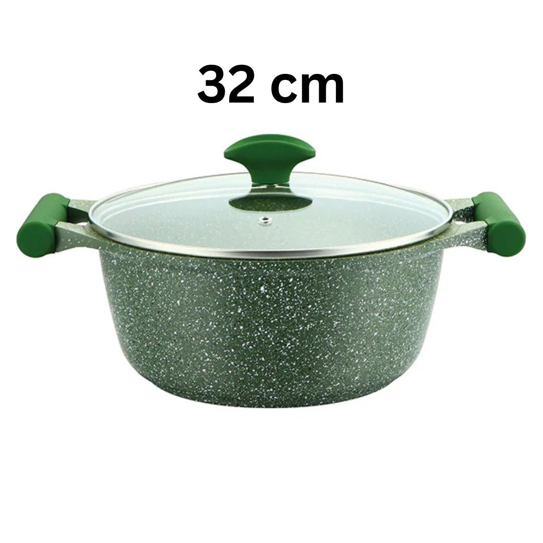 Prestige Aluminium Granite Casserole with Glass Lid 34cm