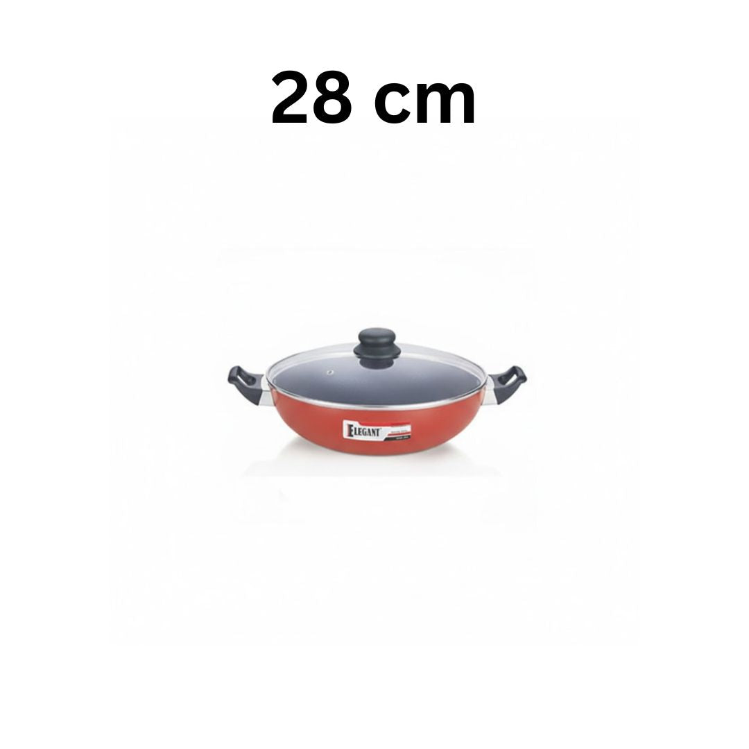 Elegant Prima Wok/Karahi with Glass Lid