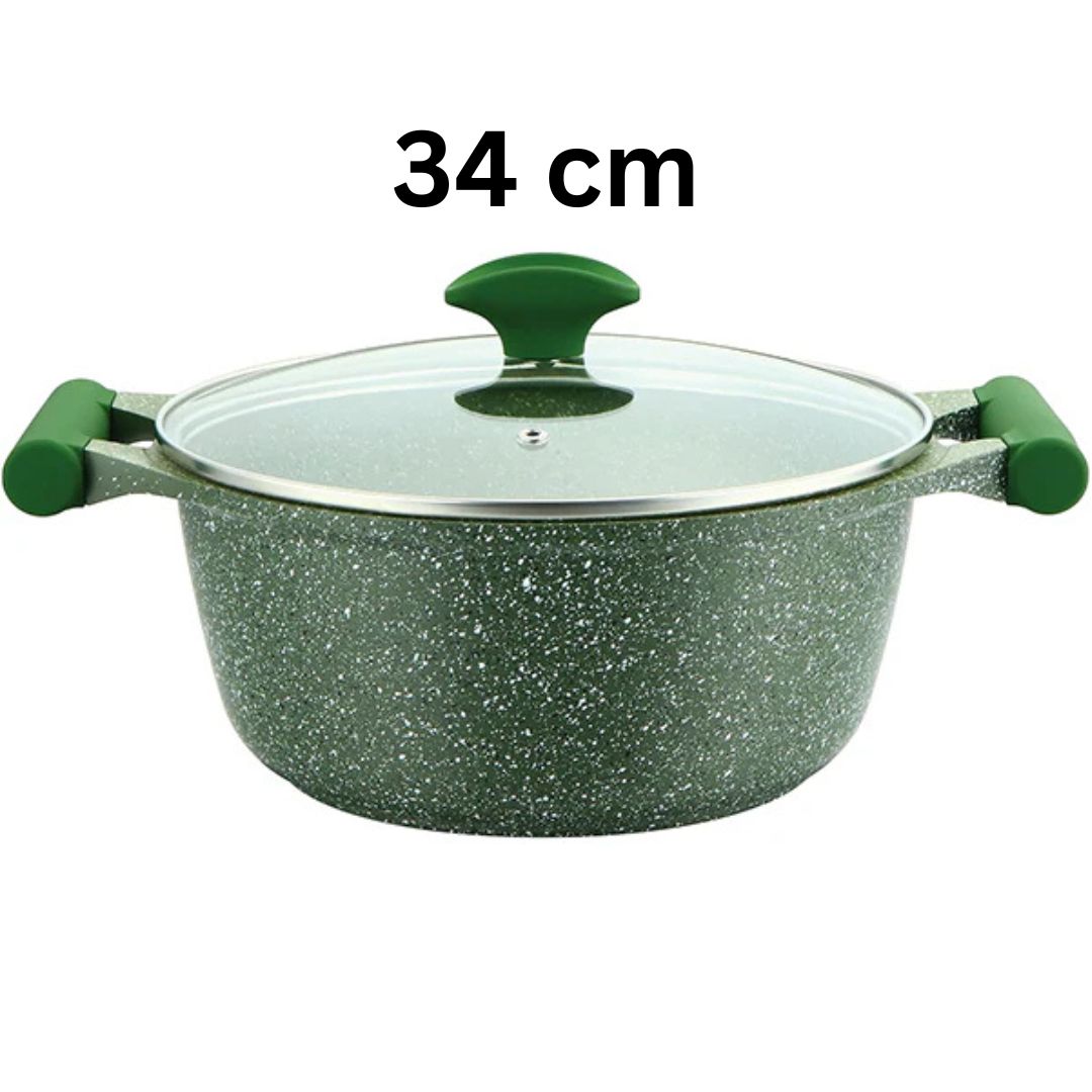 Prestige Aluminium Granite Casserole with Glass Lid 34cm