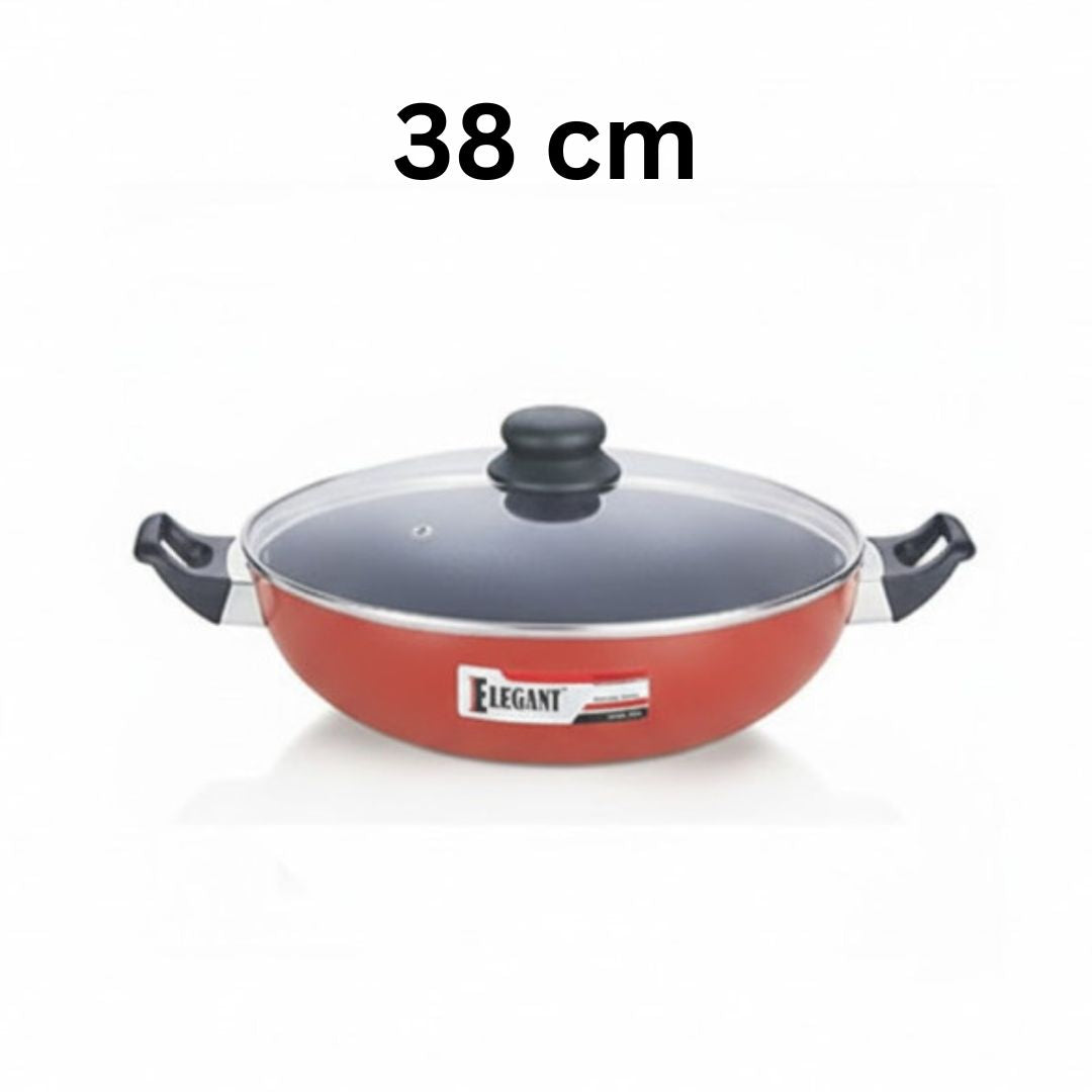 Elegant Prima Wok/Karahi with Glass Lid