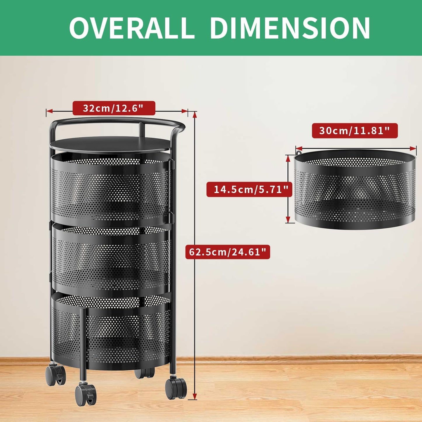 Premium Metal Vegetable & Fruits Basket – Stylish Kitchen Multi Layer Storage Organizer