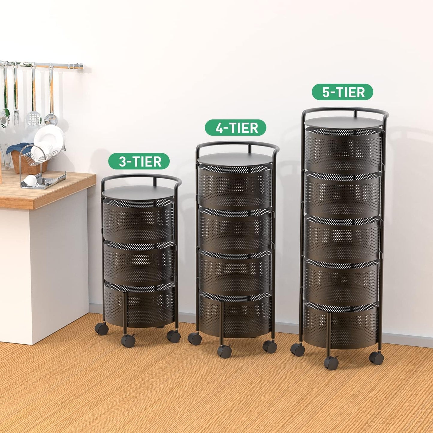 Premium Metal Vegetable & Fruits Basket – Stylish Kitchen Multi Layer Storage Organizer