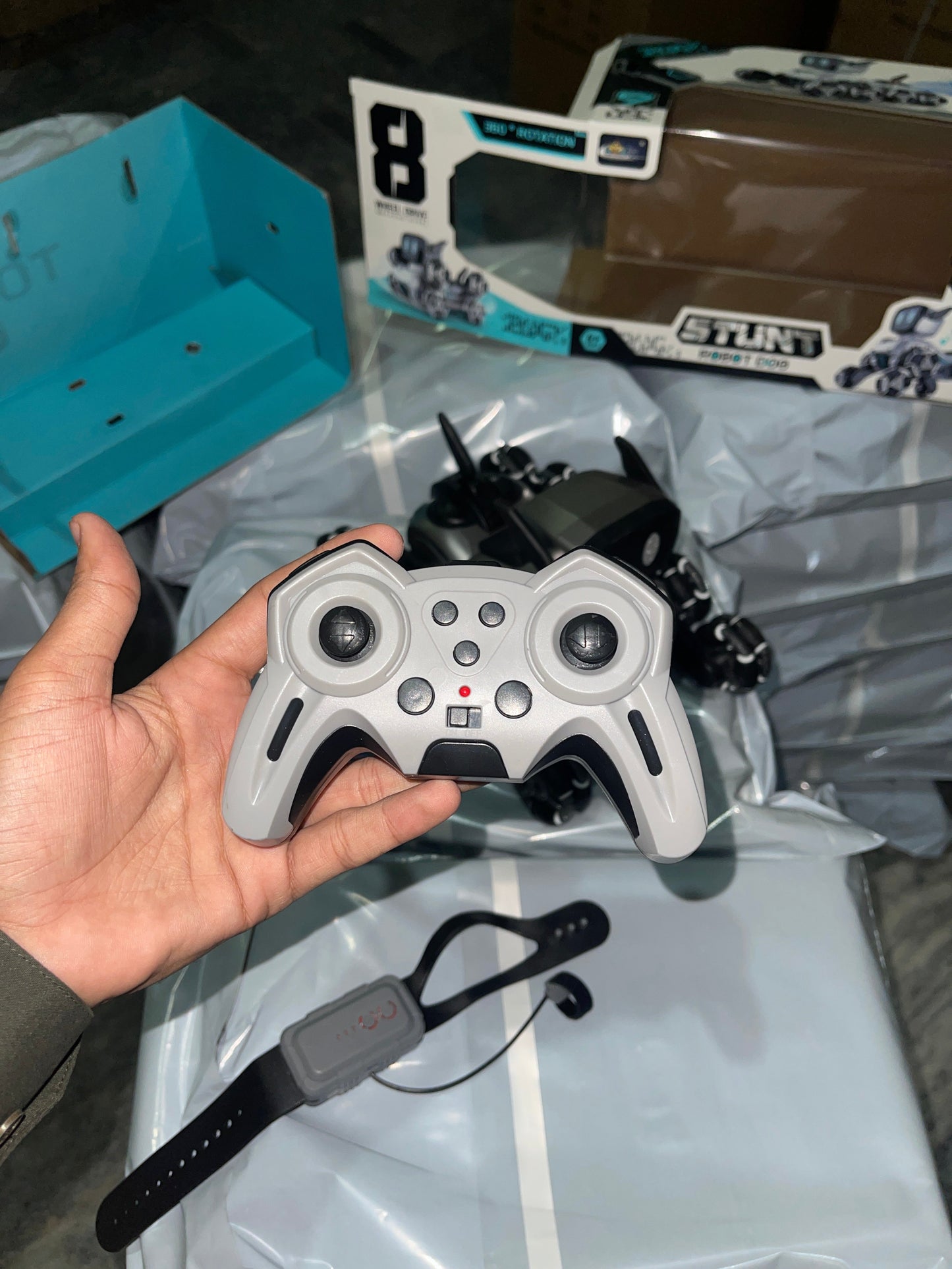 Remote & Watch Control Stunt Spray Robot Dog