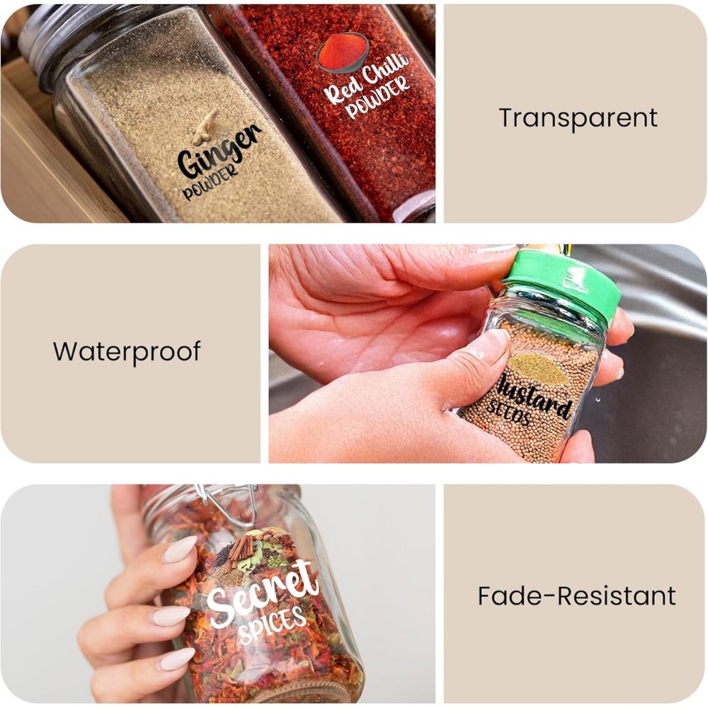 Waterproof Food Storage Labels For Kitchen Jars- 40 Label