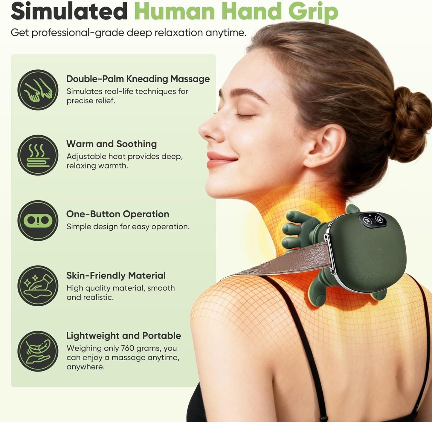 Electric Neck & Shoulder Massager | 3 Level Heating Hand Shape Massager  , Massager Machine for relaxing muscles 💆‍♀️