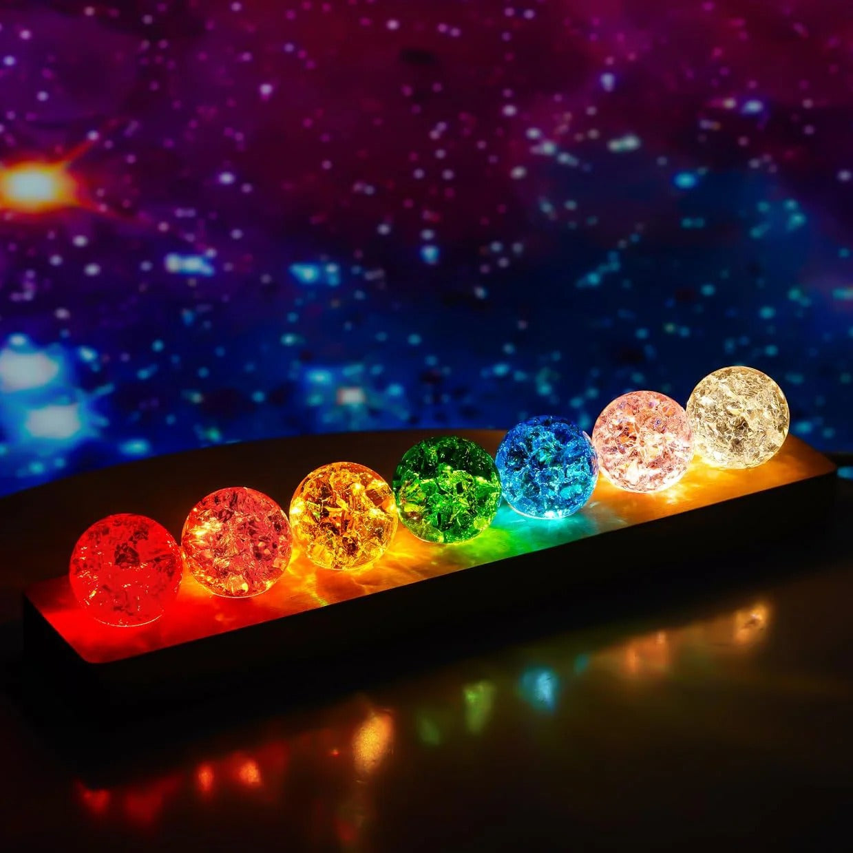 7 LED Crystal Ball Light Decorative Ambient Lamp