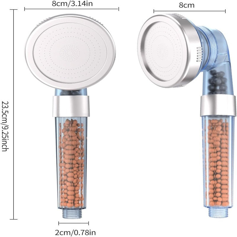 Mineral Beads Shower Head Handheld High Pressure Negative Ion Filter
