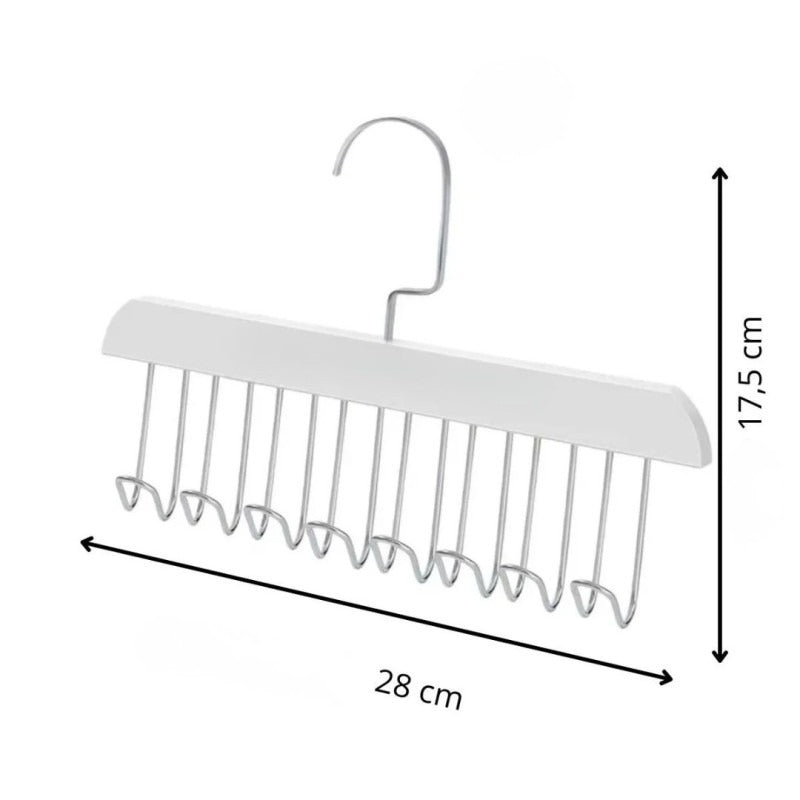 Anti Slip 8 Hook Coat & Scarf Organizer – Space Saving Hanger