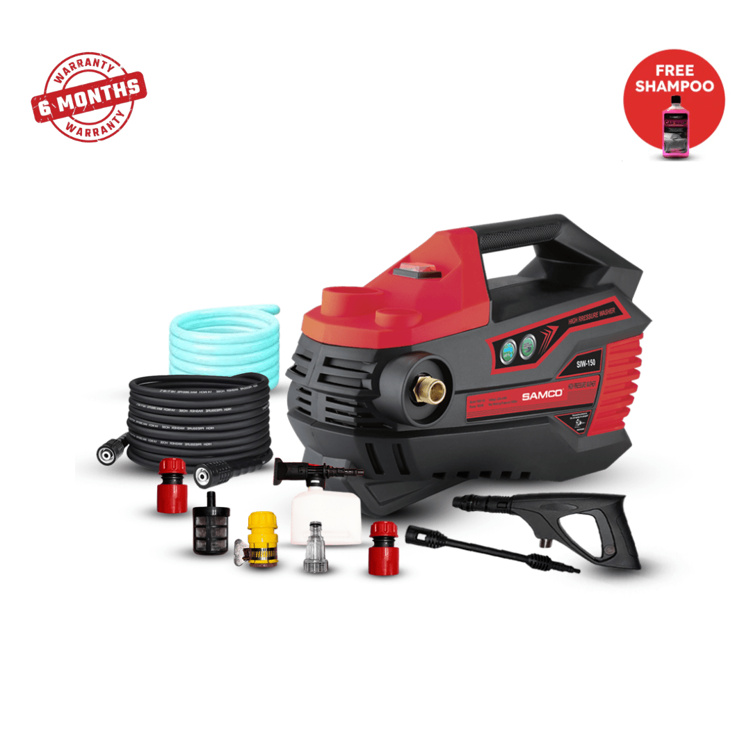 Induction Motor Pressure Washer 1800 Watts (150 Bar) with Foaming Canon + Free Samco Foaming Shampoo