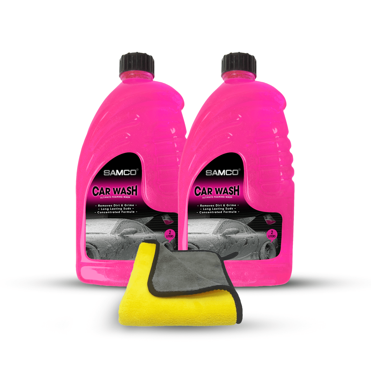 Pack of 2 Samco Foaming Shampoo (2 Litres) with Microfibre Towel