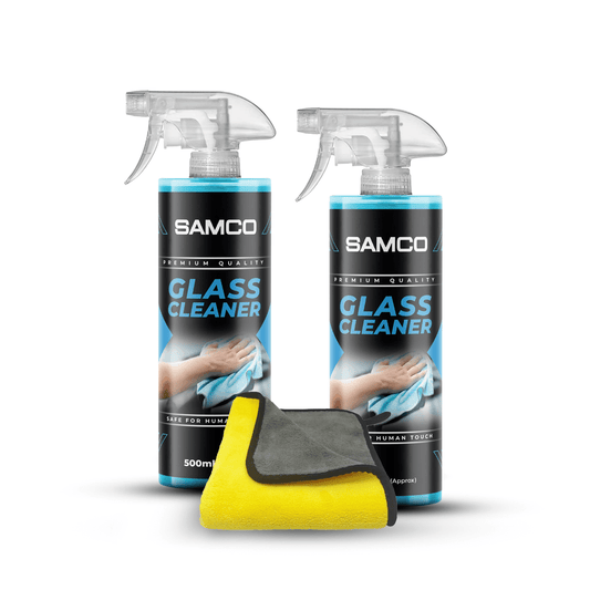 Pack of 2 Samco Glass Cleaner - 500ml with Microfibre Towel
