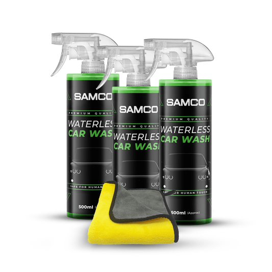 Pack of 3 Samco Waterless Car Wash - 500ml with Microfibre Towel