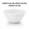 Melamine 7.5 Inch Large White Serving Bowl